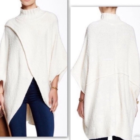Free People Sweaters - Free People Poncho Pullover Marled Knit XS/S Cozy Minimalist Versatile Layer